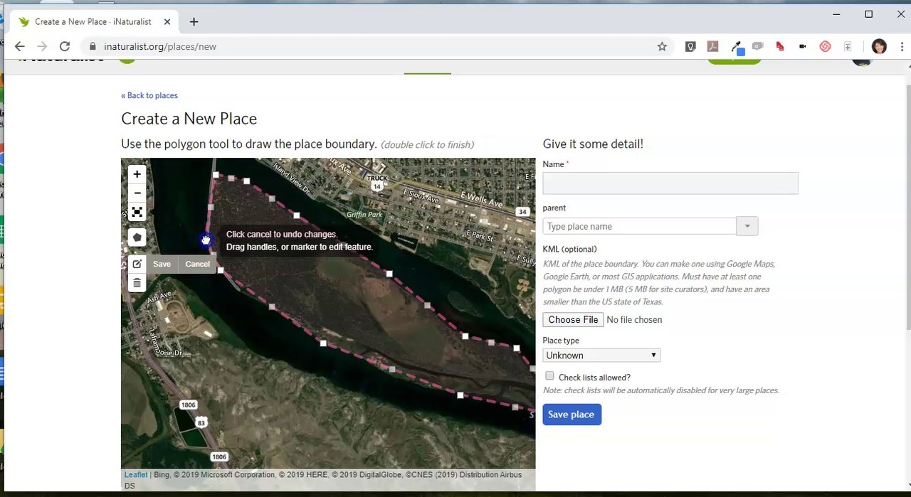 Setting up your inaturalist place for a bioblitz